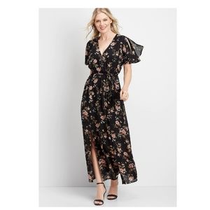 Floral sleeve wrap dress -new with tag